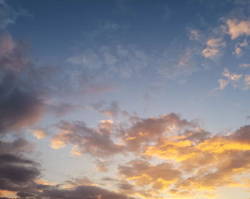 Low angle view of sky during sunset