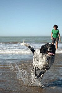 Man running on beach