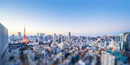 Panoramic view of city buildings against sky