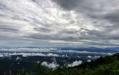 High angle view of landscape against sky