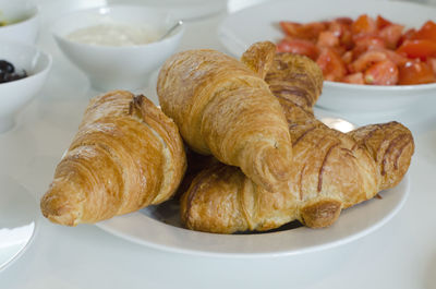 Close-up of french croissants