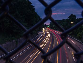 Blurred motion of train on railroad track