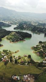 High angle view of landscape against sky