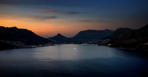 Scenic view of sea during sunset