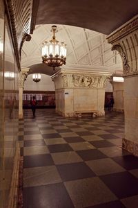 Low angle view of illuminated ceiling