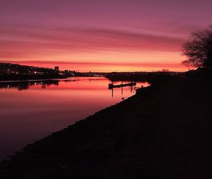 Scenic view of sea at sunset
