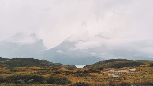 Scenic view of mountains against sky