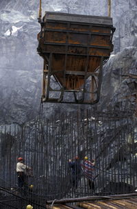 People working at construction site