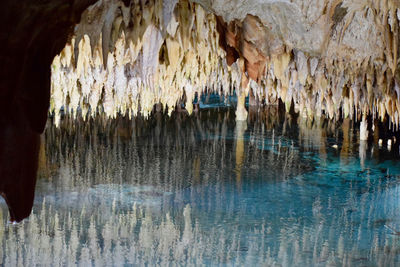 Reflection of rock formations in water