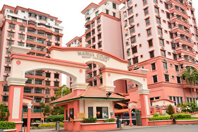 Low angle view of buildings against sky