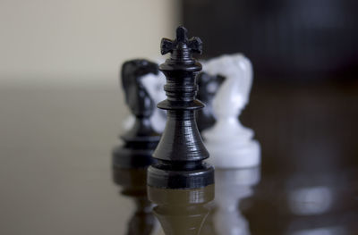 Close-up of chess pieces