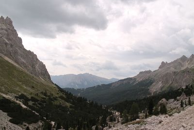 View of mountain against cloudy sky