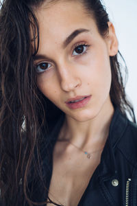 Close-up portrait of a beautiful young woman