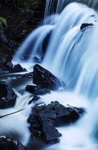 Water flowing through rocks