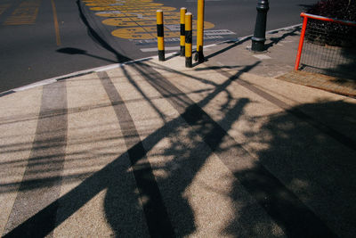 Low section of shadow on street