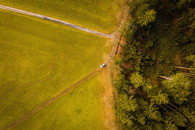 Aerial view of agricultural field