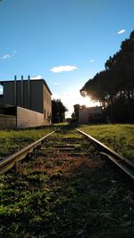 View of railroad tracks against sky