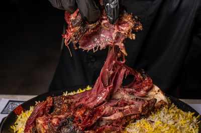 Close-up of food on table