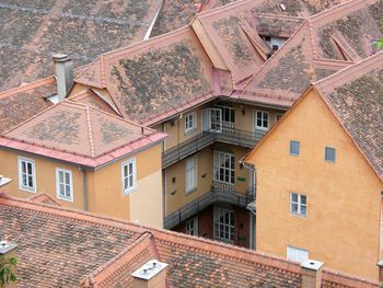 Low angle view of buildings in city