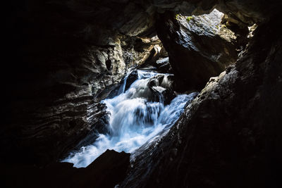 Scenic view of waterfall