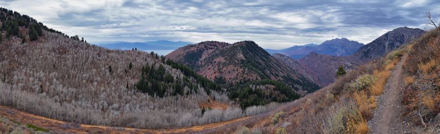 Slate canyon hiking fall leaves mountains, y trail, provo peak, slide canyon, wasatch, utah, usa