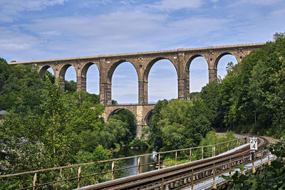 Arch bridge against sky