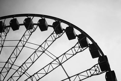Low angle view of silhouette ferris wheel against sky
