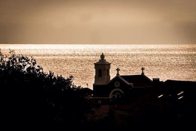 Scenic view of sea at sunset