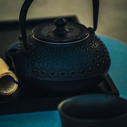 Close-up of tea cup on table