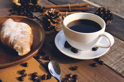 Close-up of coffee on table