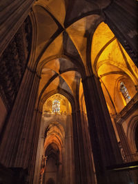 Low angle view of ceiling of historic building