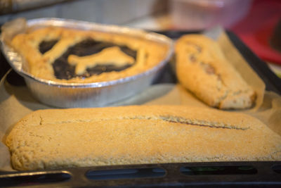 Close-up of dessert on table