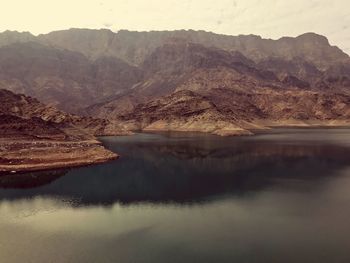 Scenic view of lake and mountains