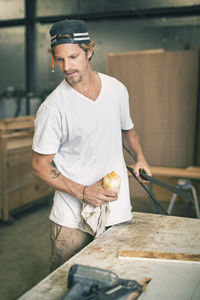 Carpenter working at workshop