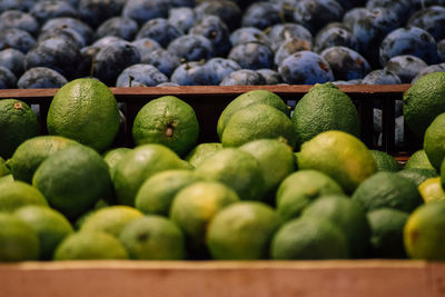 Close-up of fruits for sale at market stall
