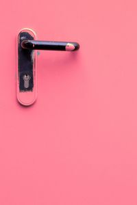 Close-up of pink door