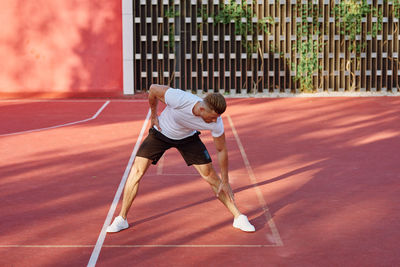 Boy playing with ball