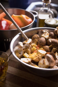 Close-up of food in bowl on table