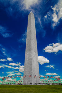 Low angle view of monument against sky