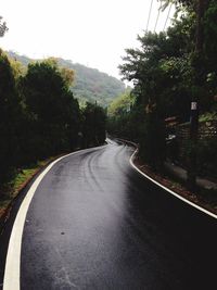 Road passing through forest