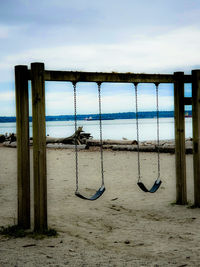 Scenic view of beach against sky