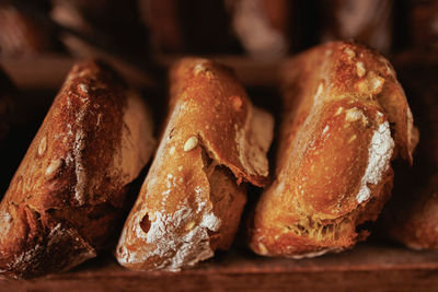 Close-up of bread on  board