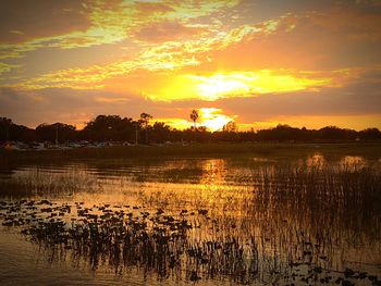 Scenic view of silhouette against sky during sunset