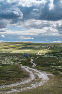 Gravelroad at peer gynt hytta, rondane nationalpark, høvringen