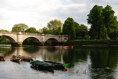 Bridge over river against sky