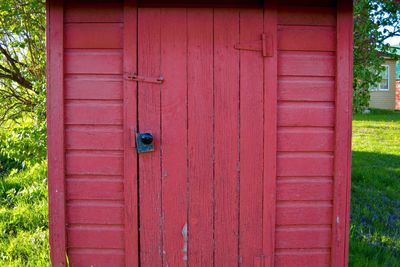 Closed wooden door