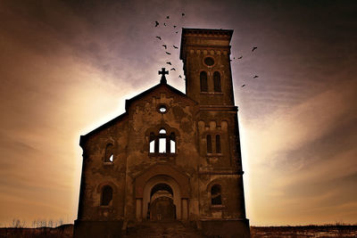 Low angle view of abandoned church