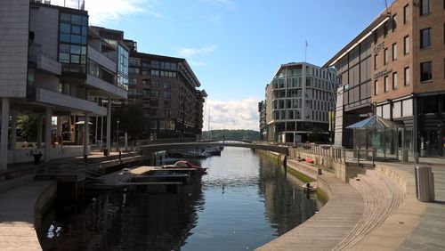 View of canal along buildings
