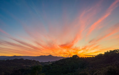 Scenic view of dramatic sky during sunset