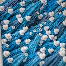 Close-up of blue objects